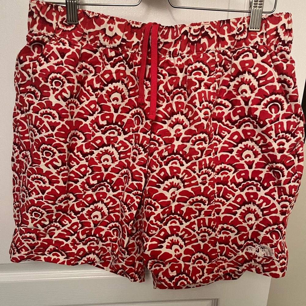 North Face Red Patterned Men’s Swim Trunks-